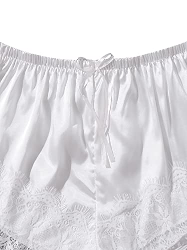 Elegant Floral Lace Silk Satin Pajama Set