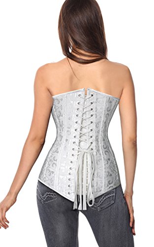 Charmian Women's White Steel Boned Hourglass Corset