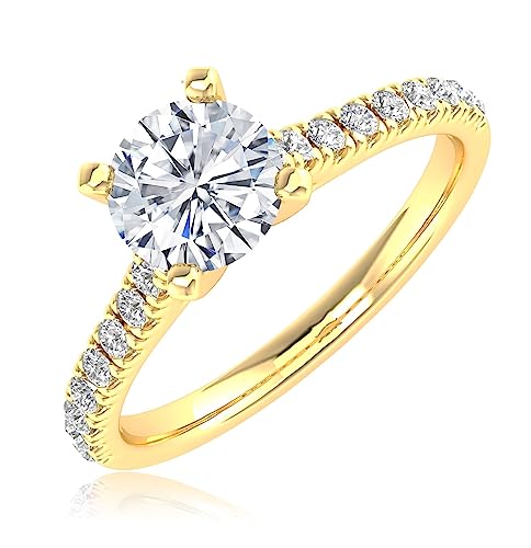 Lab Grown Diamond Solitaire Engagement Ring in Yellow Gold
