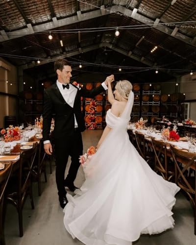 2024 Off-Shoulder Black Wedding Dress Ball Gown Bride