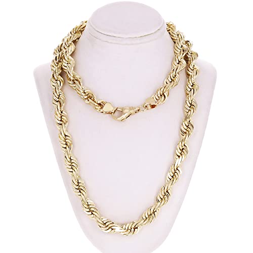 14k Yellow Gold Diamond Cut Rope Chain - 28