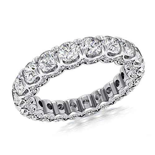 4.18 ct Round Cut Diamond Eternity Wedding Band