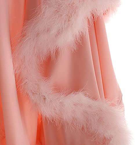 Feather Bridal Robes for Chic Maternity Photoshoots