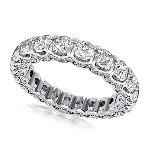 4.18 ct Round Cut Diamond Eternity Wedding Band