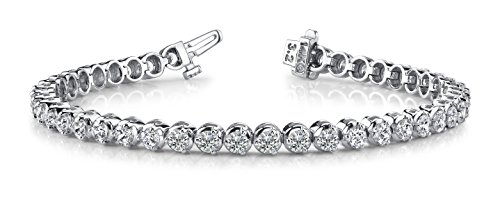 20.0 Ct 14K White Gold Lab Grown Diamond Tennis Bracelet