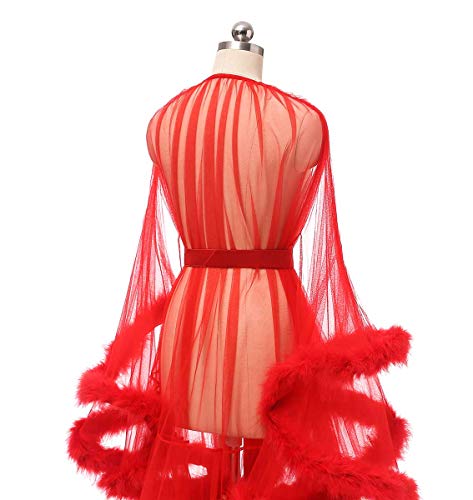 Tulle Feather Bridal Robe - Sheer & Chic