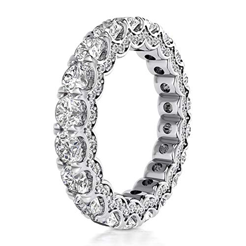 4.18 ct Round Cut Diamond Eternity Wedding Band
