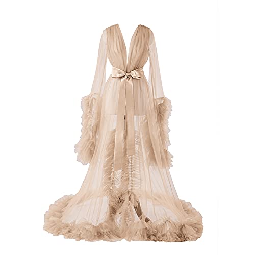 Old Hollywood Tulle Bridal Robe for Photoshoots