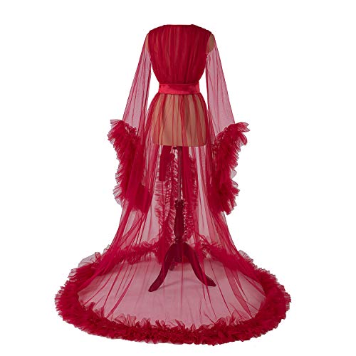 Old Hollywood Tulle Bridal Robe for Photoshoots