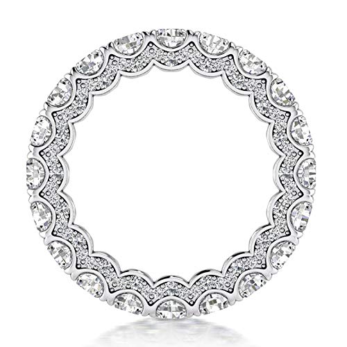 4.18 ct Round Cut Diamond Eternity Wedding Band