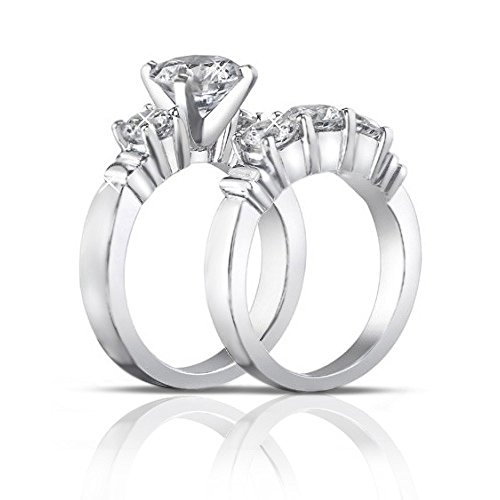 Madina Jewelry Diamond Wedding Set in 18K White Gold