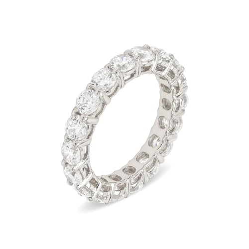 Platinum Round Cut Lab Grown Diamond Eternity Band