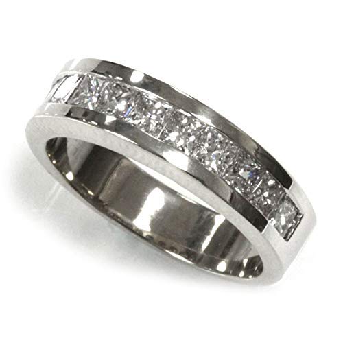 Handmade White Gold 1ctw Princess Cut Diamond Wedding Band