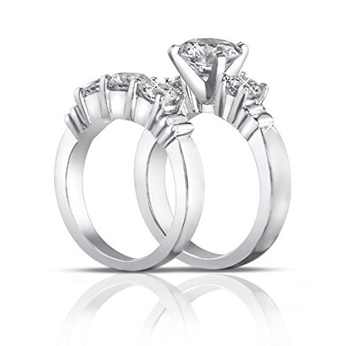 Madina Jewelry Diamond Wedding Set in 18K White Gold