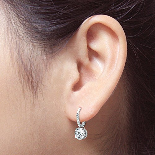 IGI Certified 2 Carat Round Diamond Dangle Earrings