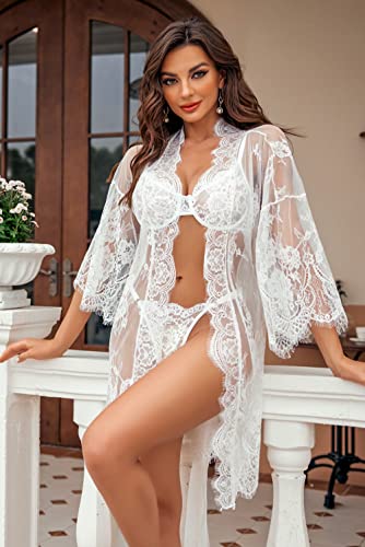 Avidlove Women's Lace Kimono Robe Nightgown