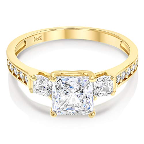 Ioka 14K Yellow Gold 1.5 Ct. CZ Engagement Ring