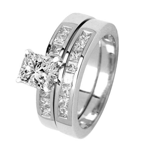 Houston Diamond District 2.85 Carat Princess Cut Set