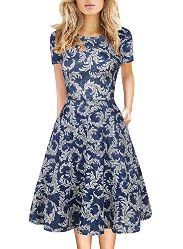 Floral Fit Flare Dress for Summer Wedding Party