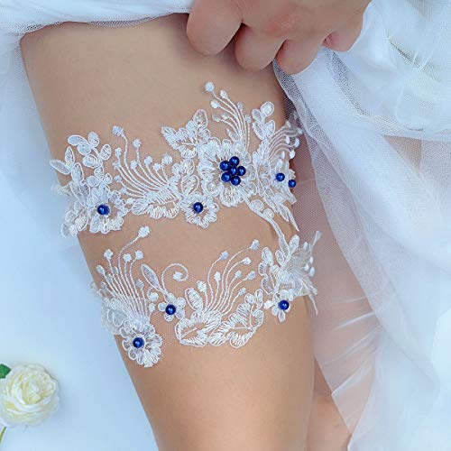 Elegant White Lace Bridal Garter Set of 2