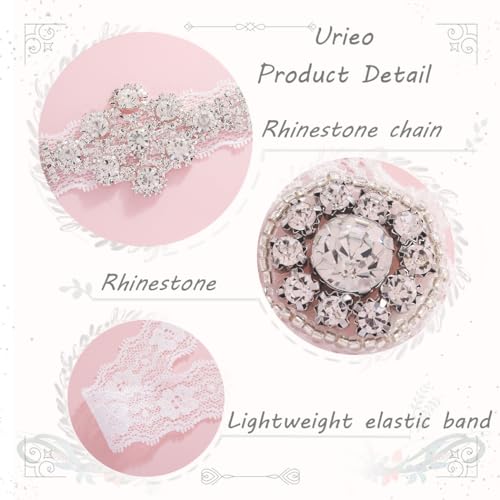 Elegant Rhinestone Lace Wedding Garters Set of 2