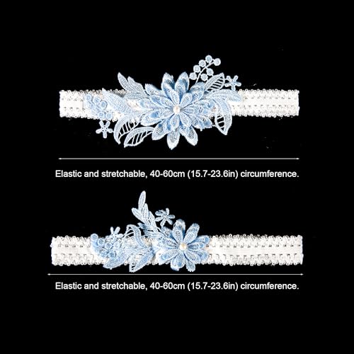 Light Blue Lace Wedding Garter Set for Brides