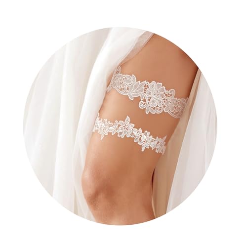 Elegant White Wedding Garter Set for Brides