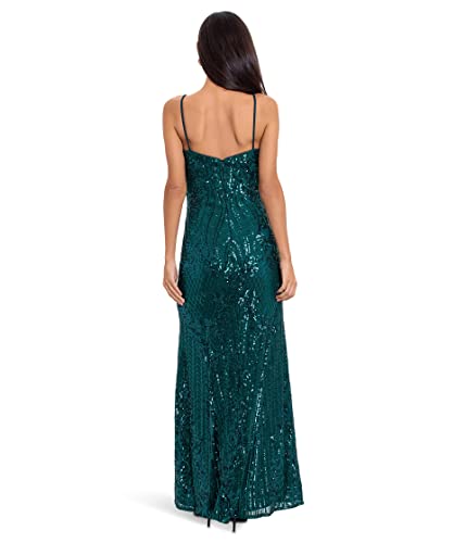 Green Sequin Betsy & Adam Long Wedding Gown