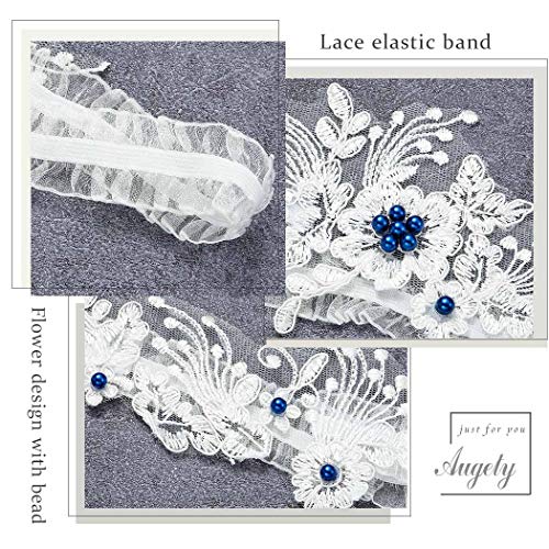 Elegant White Lace Bridal Garter Set of 2