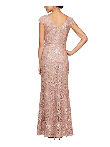Alex Evenings Rose Gold Wedding Guest Dress Size 18