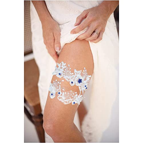 Elegant White Lace Bridal Garter Set of 2