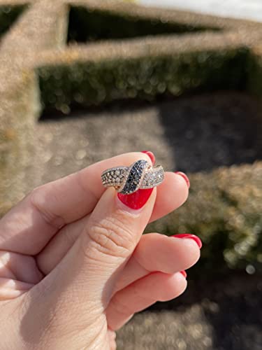 LeVian 1.33 ct Black White Chocolate Diamond Ribbon Ring