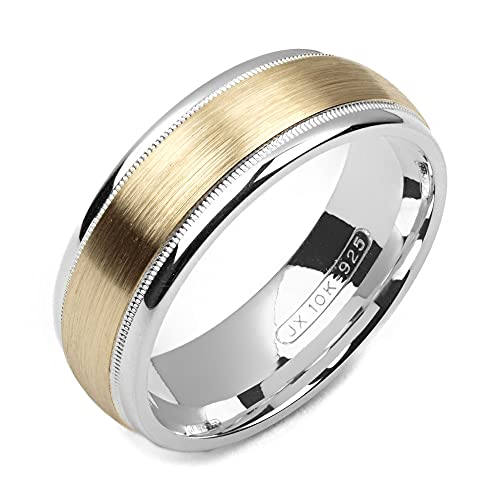 Alain Raphael two-tone gold wedding band, 7mm wide