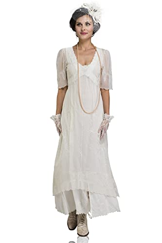 Nataya 1920s Titanic Wedding Party Dress in Ivory
