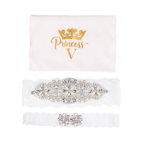 Elegant White Lace Wedding Garter & Toss Set