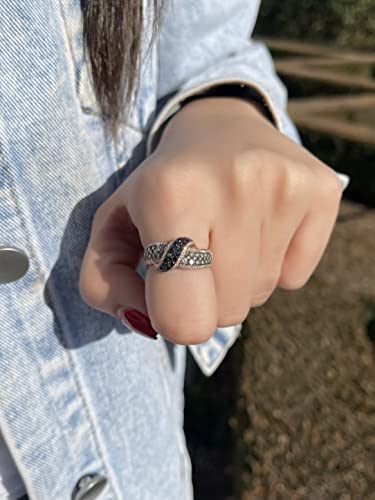 LeVian 1.33 ct Black White Chocolate Diamond Ribbon Ring