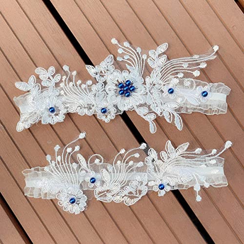 Elegant White Lace Bridal Garter Set of 2
