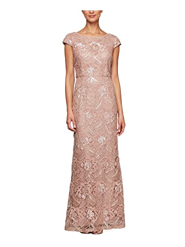 Alex Evenings Rose Gold Wedding Guest Dress Size 18