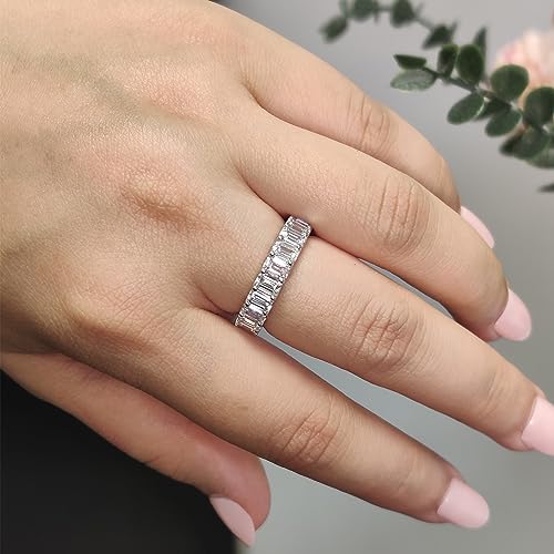 4 Carat Lab Grown Emerald Cut Diamond Wedding Band