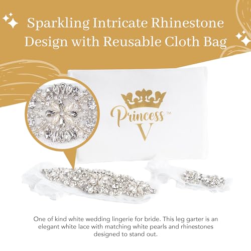 Elegant White Lace Wedding Garter & Toss Set