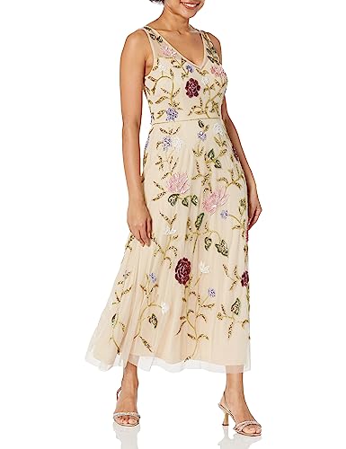 Adrianna Papell Beaded Ankle Length Wedding Dress