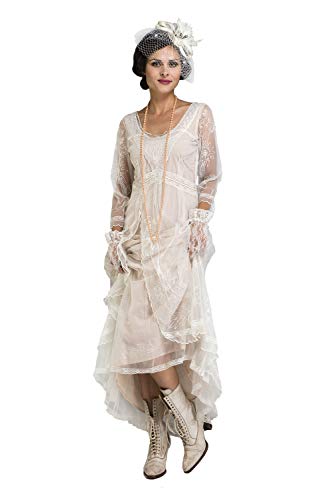 Nataya 40163 Ivory/Peach Wedding Gown, Downton Abbey Style