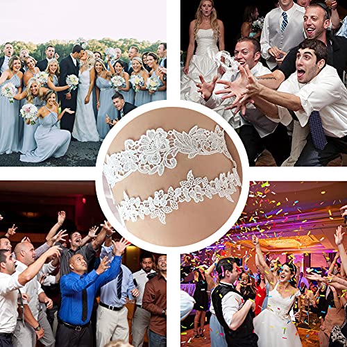 ADOVE Lace Bridal Garters Set with Floral Design