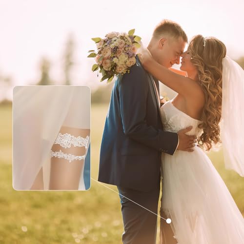 Elegant White Wedding Garter Set for Brides
