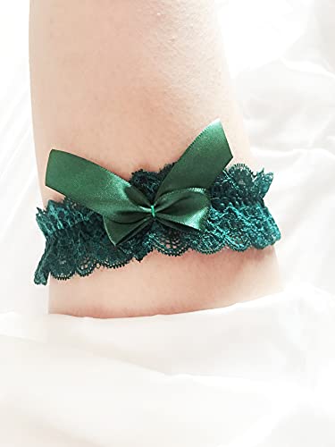 Green Lace Garter Set for Weddings