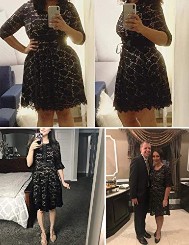 Vintage Lace Swing Cocktail Dress Tea Length Wedding