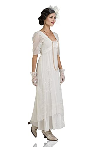 Nataya 1920s Titanic Wedding Party Dress in Ivory