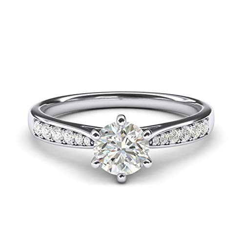 White gold 1.0 CT Moissanite Engagement Ring Promisena