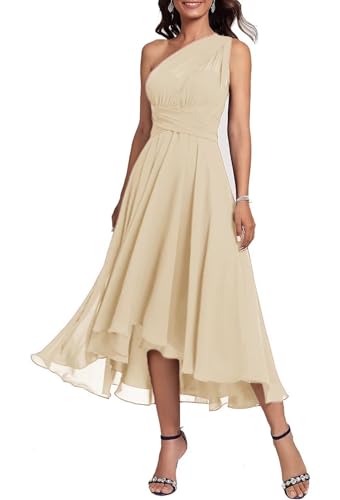 Champagne Convertible Chiffon Mother of the Bride Dress