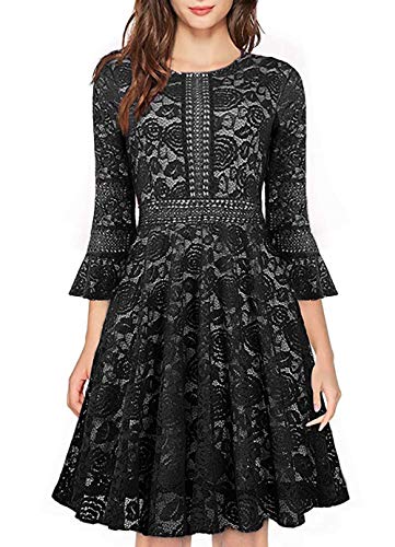 Vintage Lace Swing Cocktail Dress Tea Length Wedding